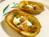 Baked Potato Skins Topped With Bacon