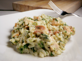 Baked Chicken Risotto with Goat Cheese & Spinach