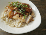 Peach Chicken with Brown Rice